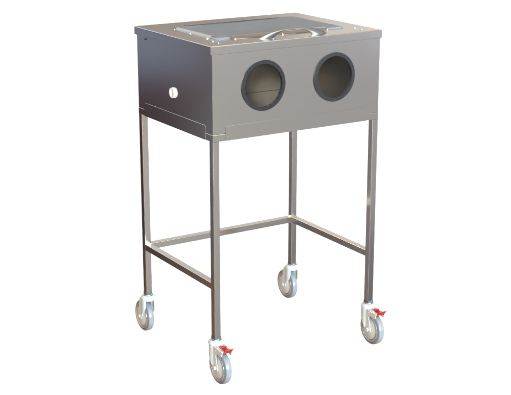 CSSD Oil / Air Spray Booth, SS304, Perspex Hinged Top with Gas-Struts, 700x550x1200mm