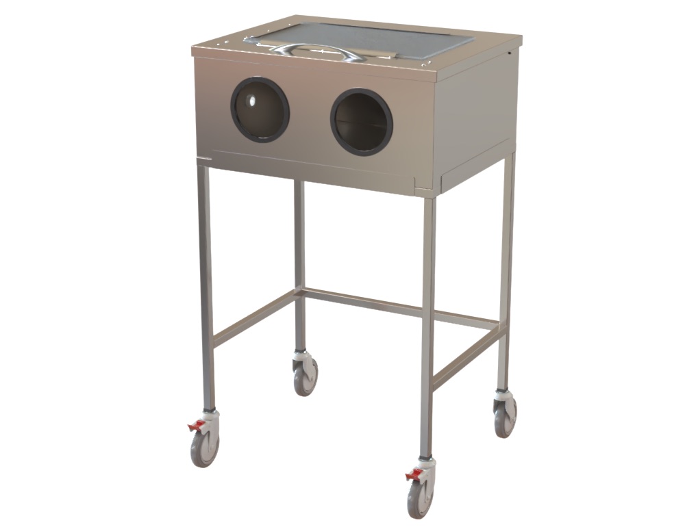 CSSD Oil / Air Spray Booth, SS304, Perspex Hinged Top with Gas-Struts, 700x550x1200mm