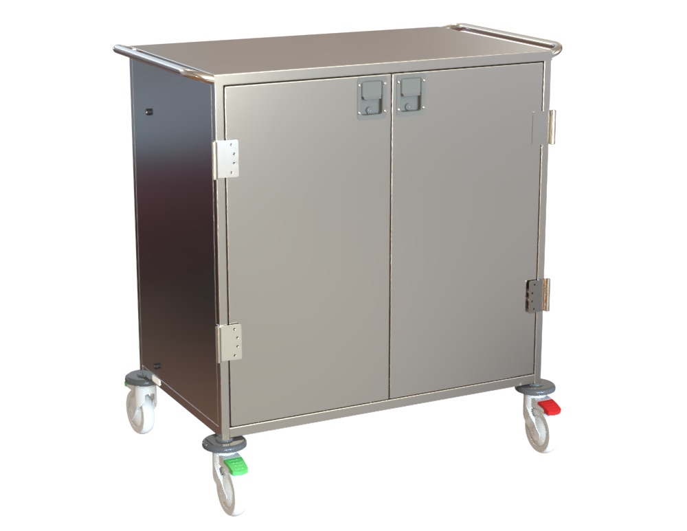 Case Cart-TW-9STU, SS304, 3 x Adjustable Shelf(Removable), 1050 (1200) x 650 x 1200mm(plus Handle)