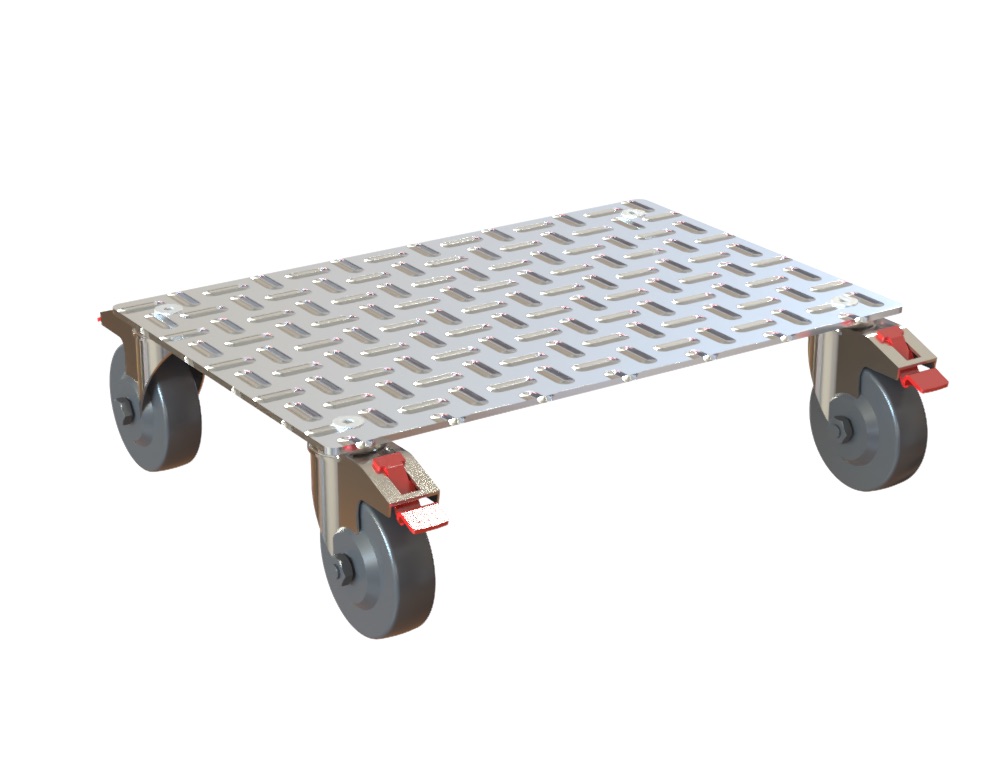 Dolly Trolley, Aluminium Checker Plate, 600x400x160mm