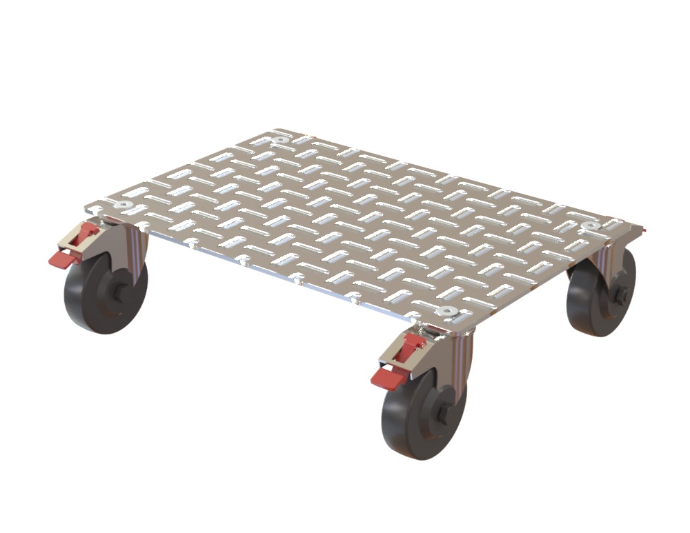 Dolly Trolley, Aluminium Checker Plate, 600x400x160mm