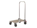 Dolly Trolley, 304 SS Top with Push Handle(1000h), 125mm Castors(2Braked), 600x400x160mm