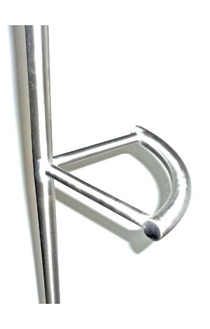 IV Pole Accessory – Stainless Steel – Quarter Ring Push Handle – 380 mm (15.0") Diameter