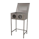 Spray Booth Trolley – Stainless Steel/Perspex – Mobile – Enclosed with Arm Ports