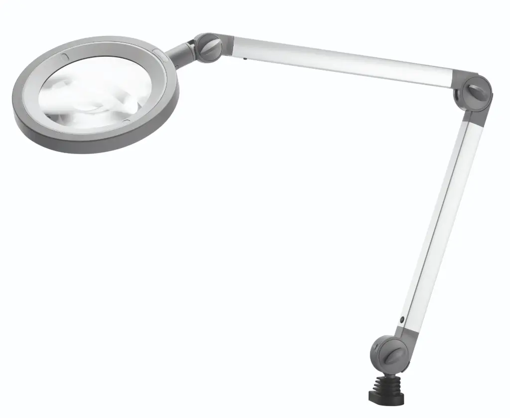 Magnifying Lamp – Aluminium/Plastic – Bench/Floor/Wall Mount – 800 mm Reach 