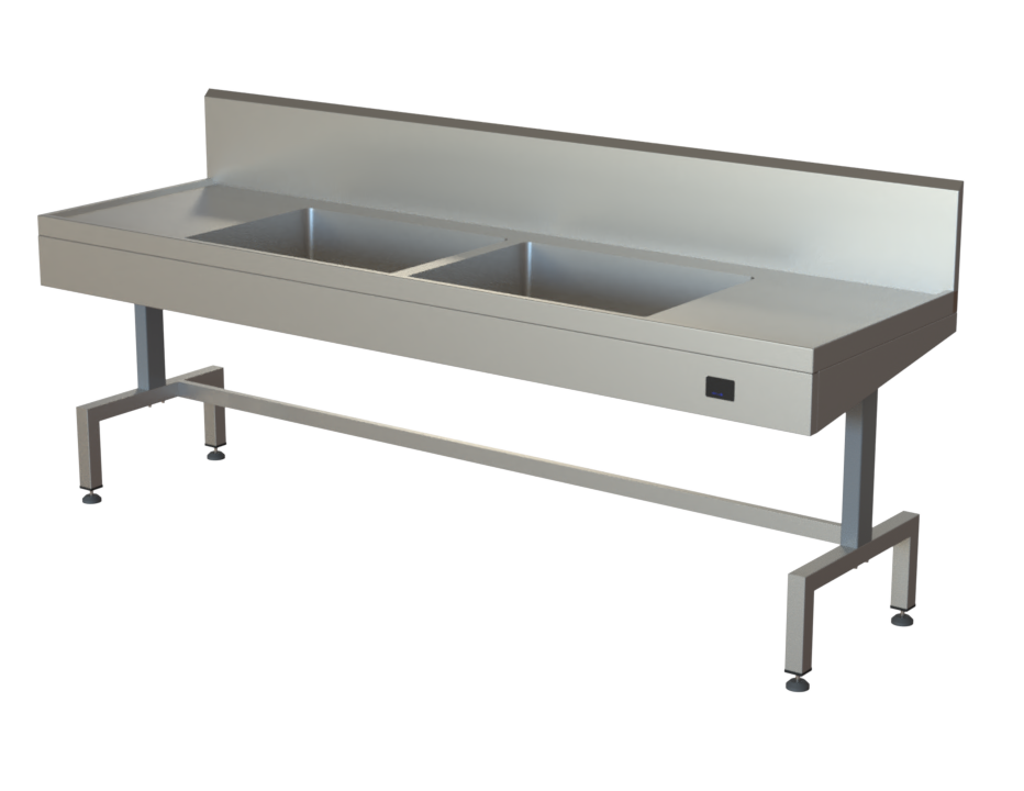 Sink Unit – Stainless Steel – Height Adjustable – Double Bowl, Wet Edge